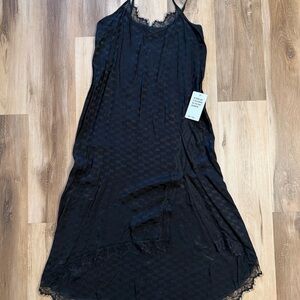 Saint + Sofia Harper Lace Cami Dress Black Jacquard Size US 8 / M NWT
